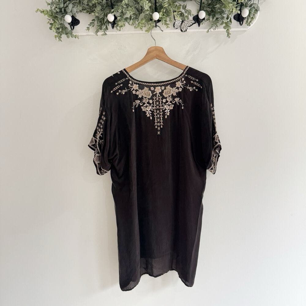 johnny was brown embroidered Kaftan Tunic Medium VW - Picture 5 of 5